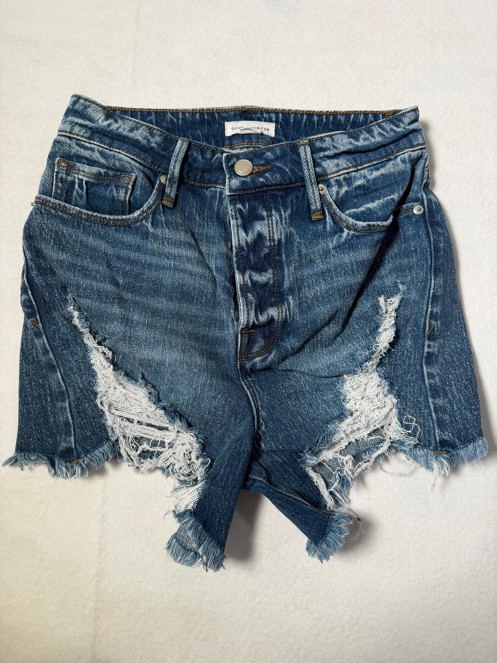 Good American Dark Blue High-Rise Denim